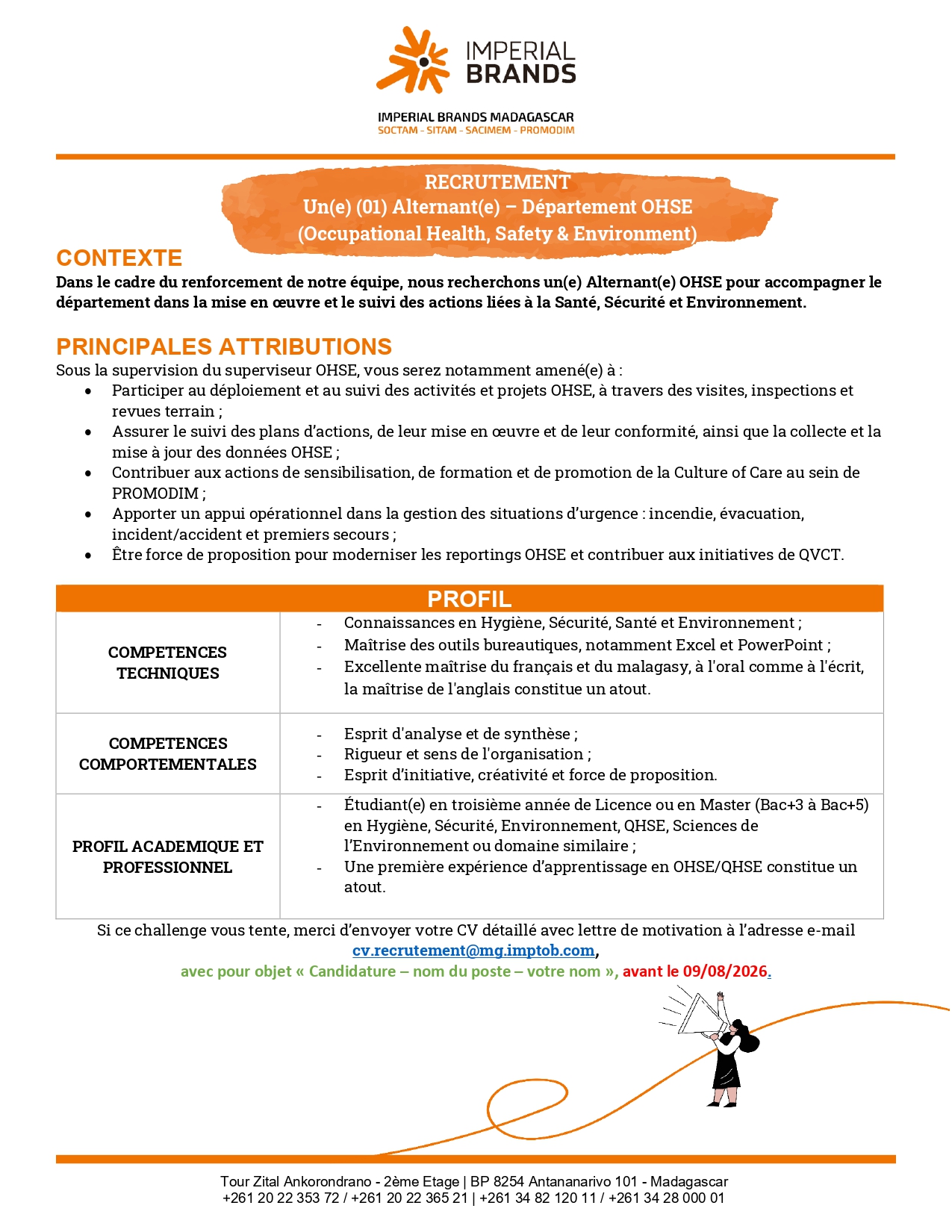 Recrutement Un(e) Alternant(e) - Département OHSE